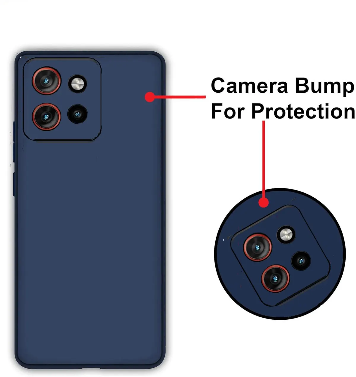 Micvir Back Cover for Motorola Edge 50 Neo (Blue, Dual Protection, Silicon, Pack of: 1) — image 2 of 5