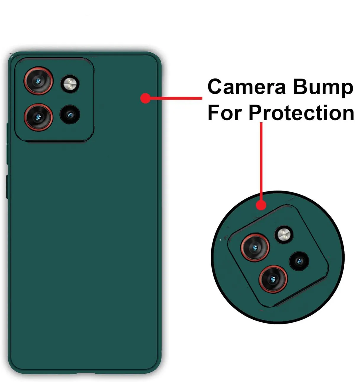 Micvir Back Cover for Motorola Edge 50 Neo (Green, Dual Protection, Silicon, Pack of: 1) — image 2 of 5