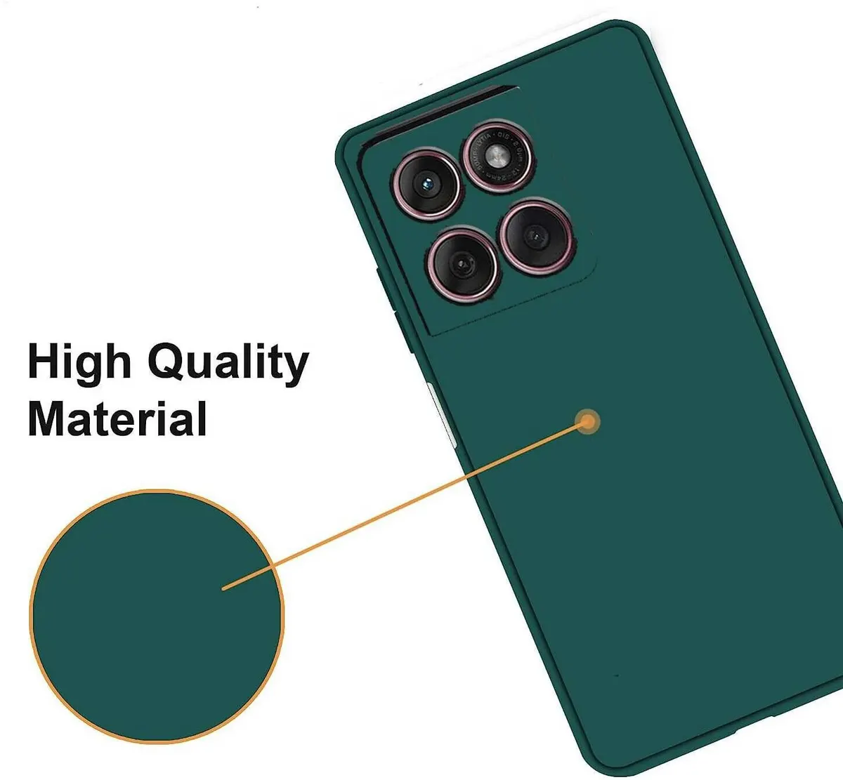 Micvir Back Cover for Motorola Edge 60 5G (Green, Dual Protection, Silicon, Pack of: 1) — image 2 of 5