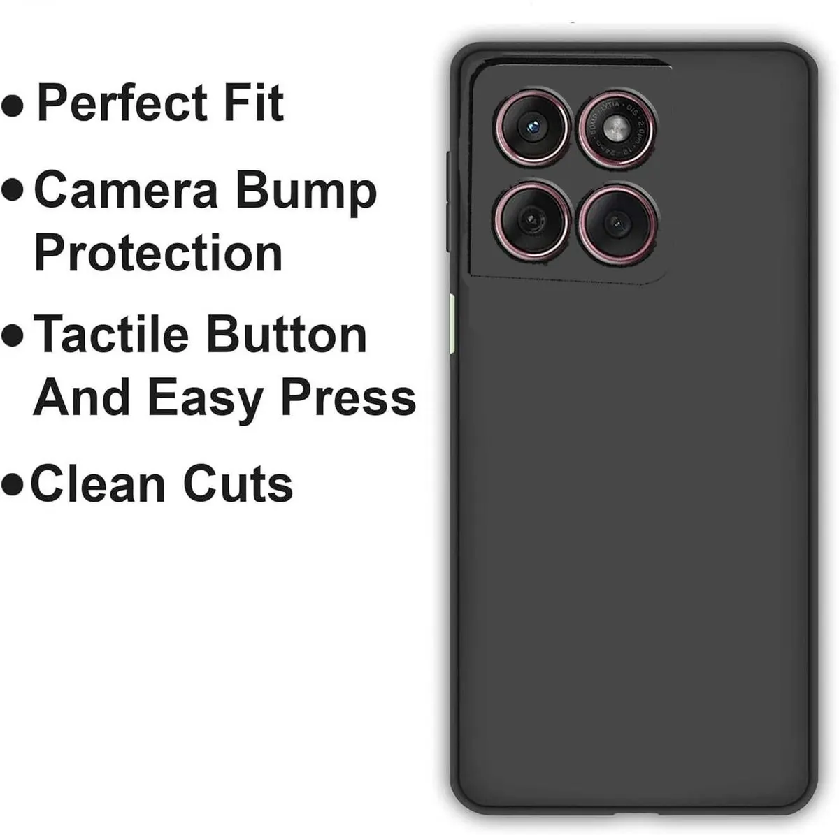 Micvir Back Cover for Motorola Edge 60 Pro 5G (Black, Dual Protection, Silicon, Pack of: 1) — image 4 of 5