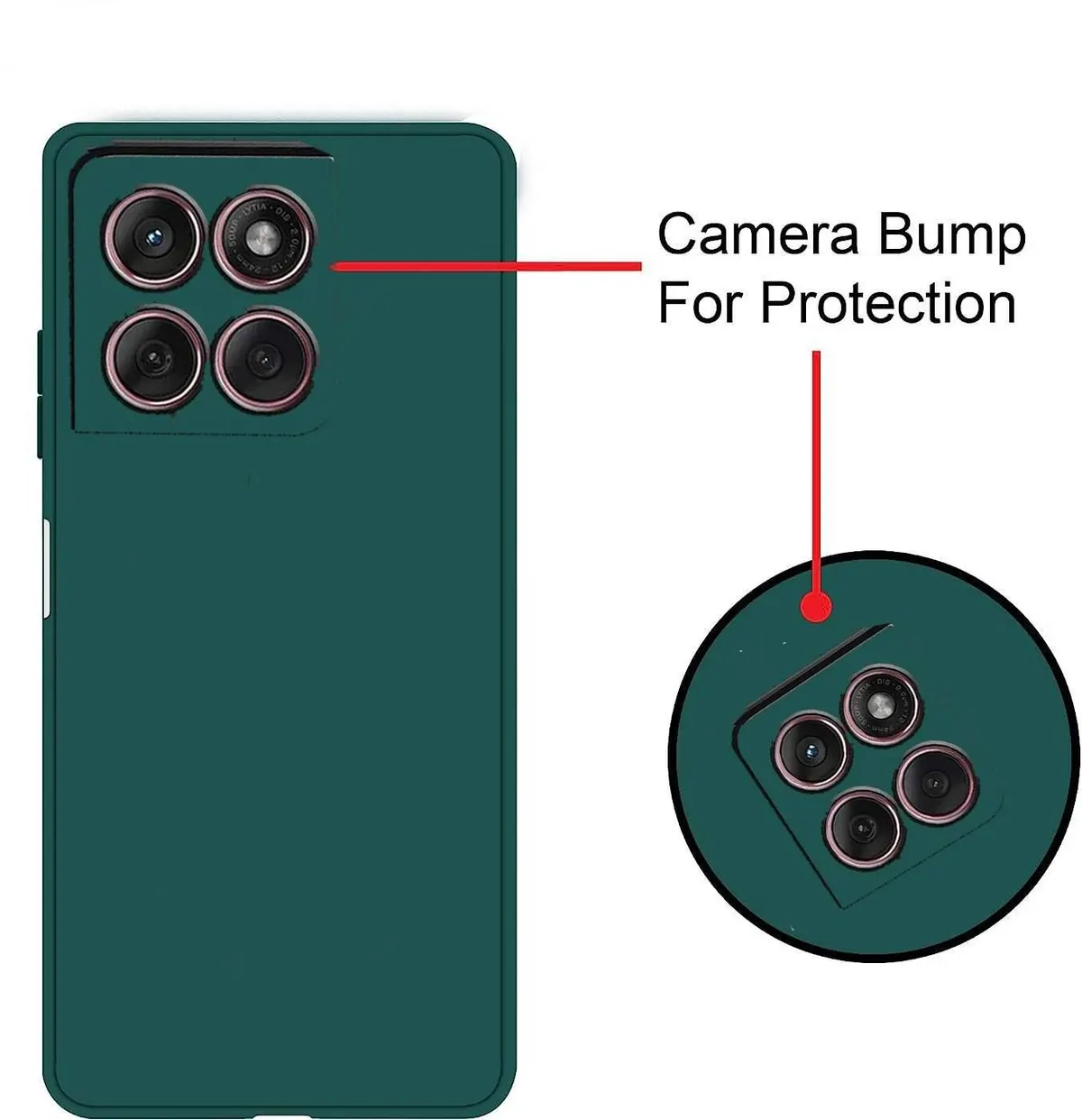 Micvir Back Cover for Motorola Edge 60 Pro 5G (Green, Dual Protection, Silicon, Pack of: 1) — image 3 of 5