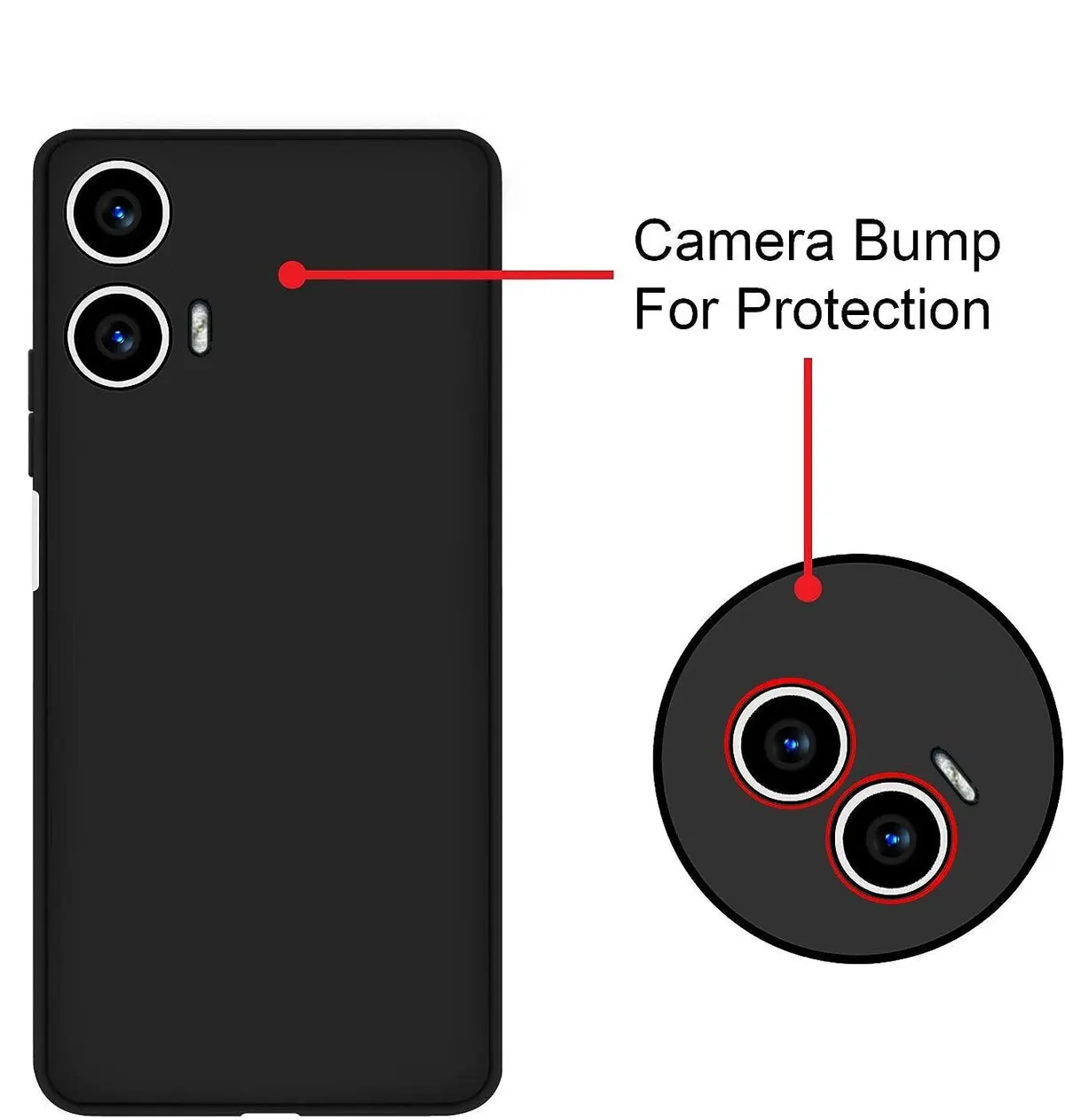 Micvir Back Cover for Motorola Moto G35 5G (Black, Dual Protection, Silicon, Pack of: 1) — image 2 of 5