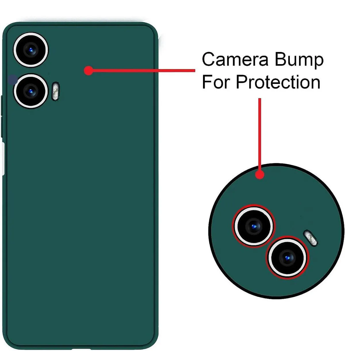 Micvir Back Cover for Motorola Moto G35 5G (Green, Dual Protection, Silicon, Pack of: 1) — image 2 of 5