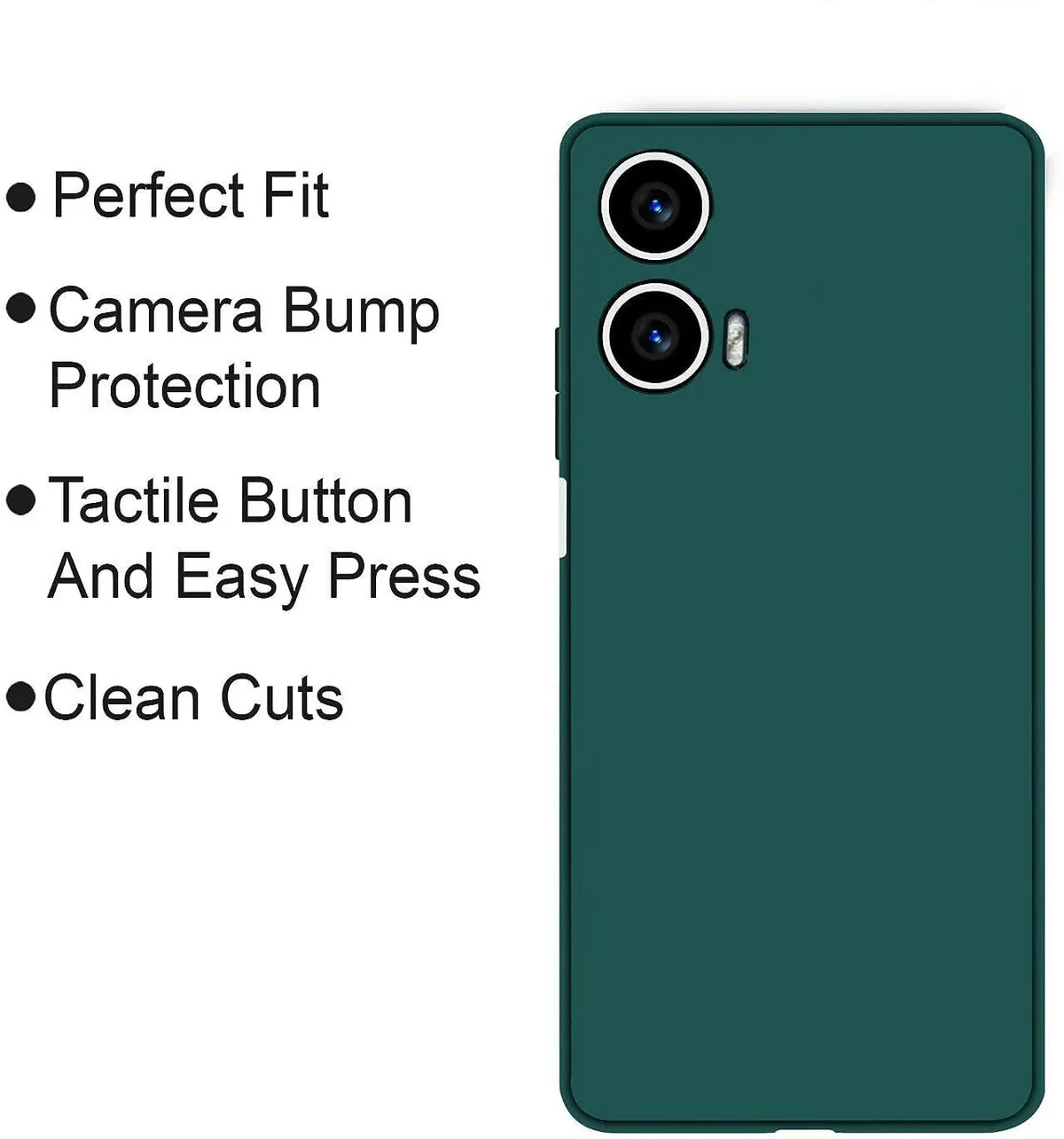 Micvir Back Cover for Motorola Moto G35 5G (Green, Dual Protection, Silicon, Pack of: 1) — image 4 of 5