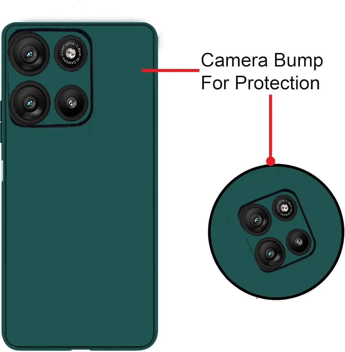 Xolia Back Cover for Motorola Moto G57 Power 5G (Green, Dual Protection, Silicon, Pack of: 1) — image 2 of 5