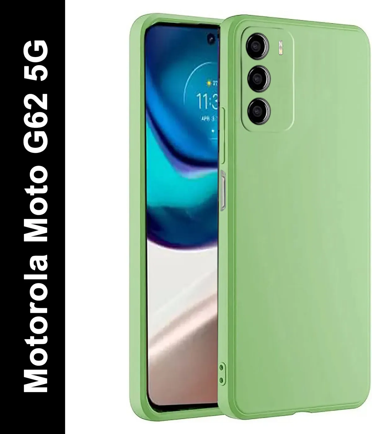 Micvir Back Cover for Motorola Moto G62 5G (Green, Dual Protection, Silicon, Pack of: 1)