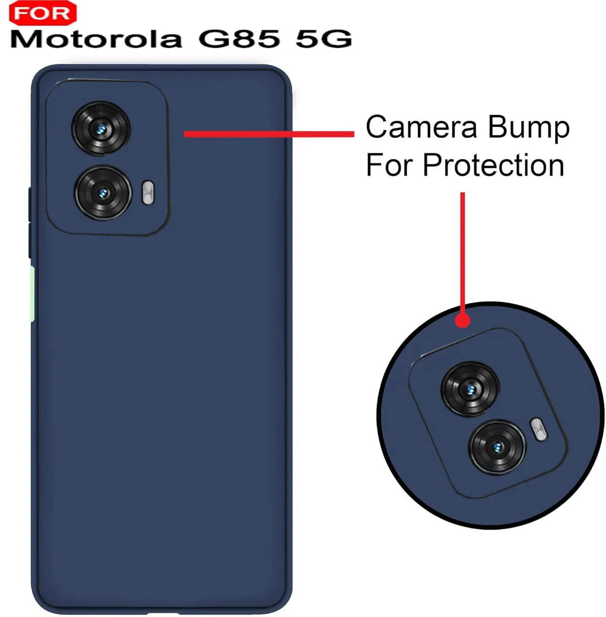 Micvir Back Cover for MOTOROLA G85 5G (Blue, Dual Protection, Silicon, Pack of: 1) — image 2 of 5