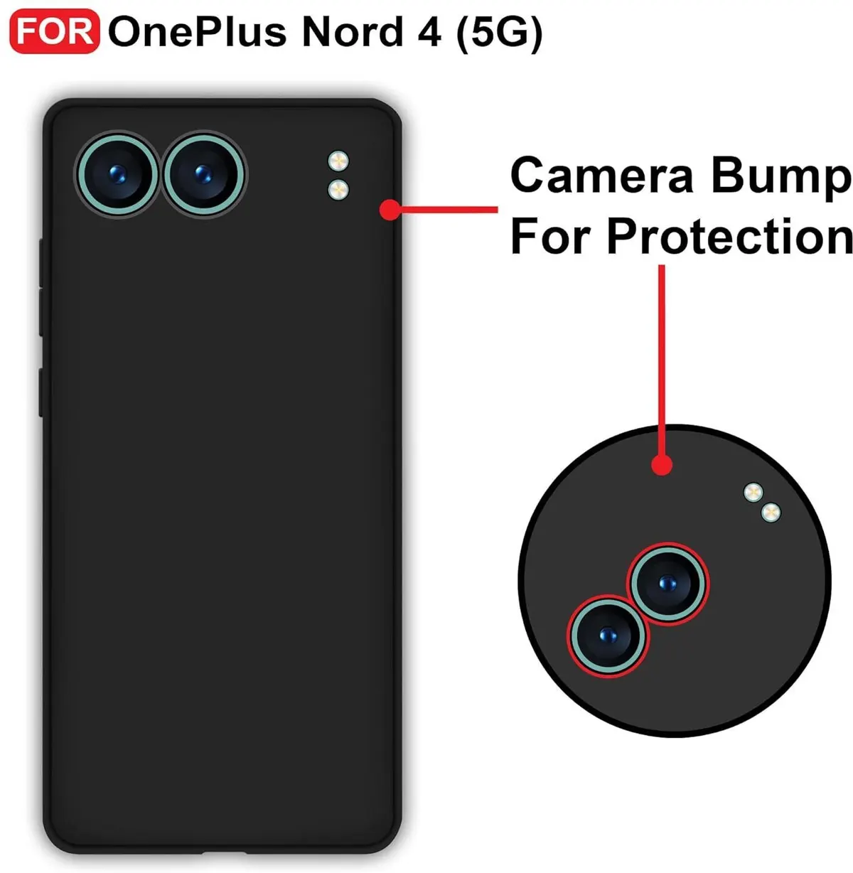 Micvir Back Cover for OnePlus Nord 4 5G (Black, Dual Protection, Silicon, Pack of: 1) — image 2 of 5