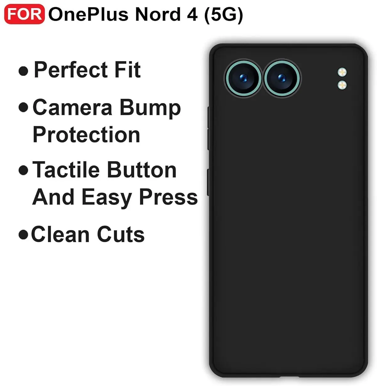 Micvir Back Cover for OnePlus Nord 4 5G (Black, Dual Protection, Silicon, Pack of: 1) — image 4 of 5