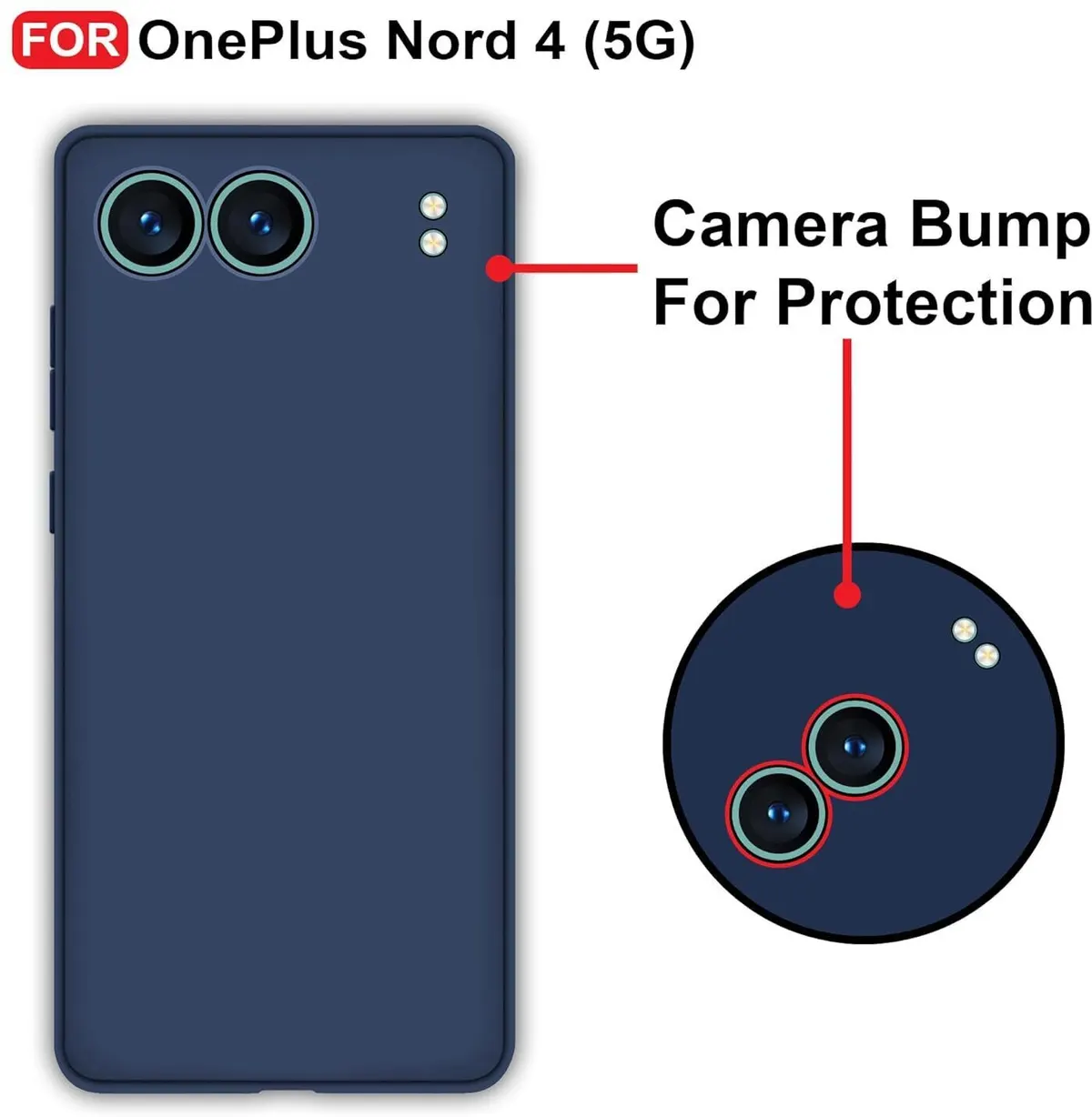 Micvir Back Cover for OnePlus Nord 4 5G (Blue, Dual Protection, Silicon, Pack of: 1) — image 3 of 5