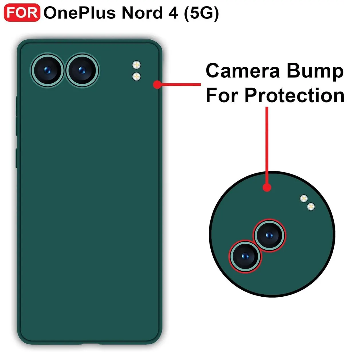 Micvir Back Cover for OnePlus Nord 4 5G (Green, Dual Protection, Silicon, Pack of: 1) — image 2 of 5