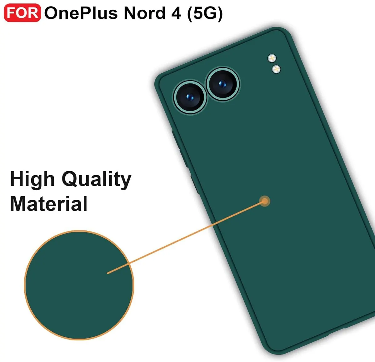 Micvir Back Cover for OnePlus Nord 4 5G (Green, Dual Protection, Silicon, Pack of: 1) — image 3 of 5