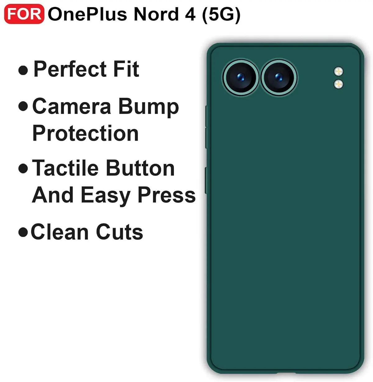 Micvir Back Cover for OnePlus Nord 4 5G (Green, Dual Protection, Silicon, Pack of: 1) — image 4 of 5