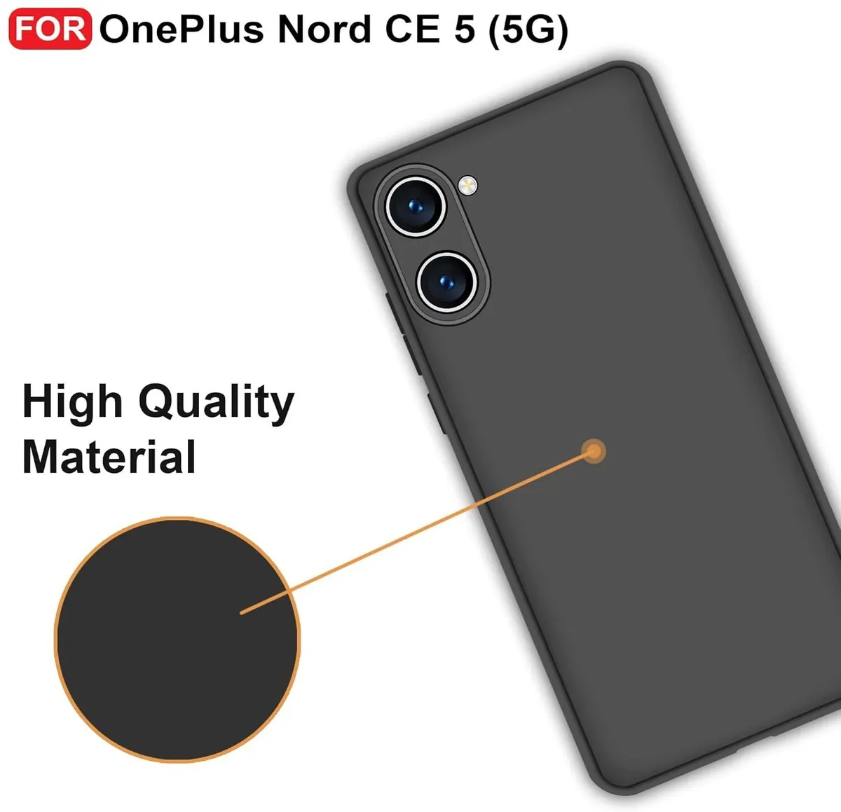 Micvir Back Cover for OnePlus Nord CE 5 (Black, Dual Protection, Silicon, Pack of: 1) — image 2 of 5