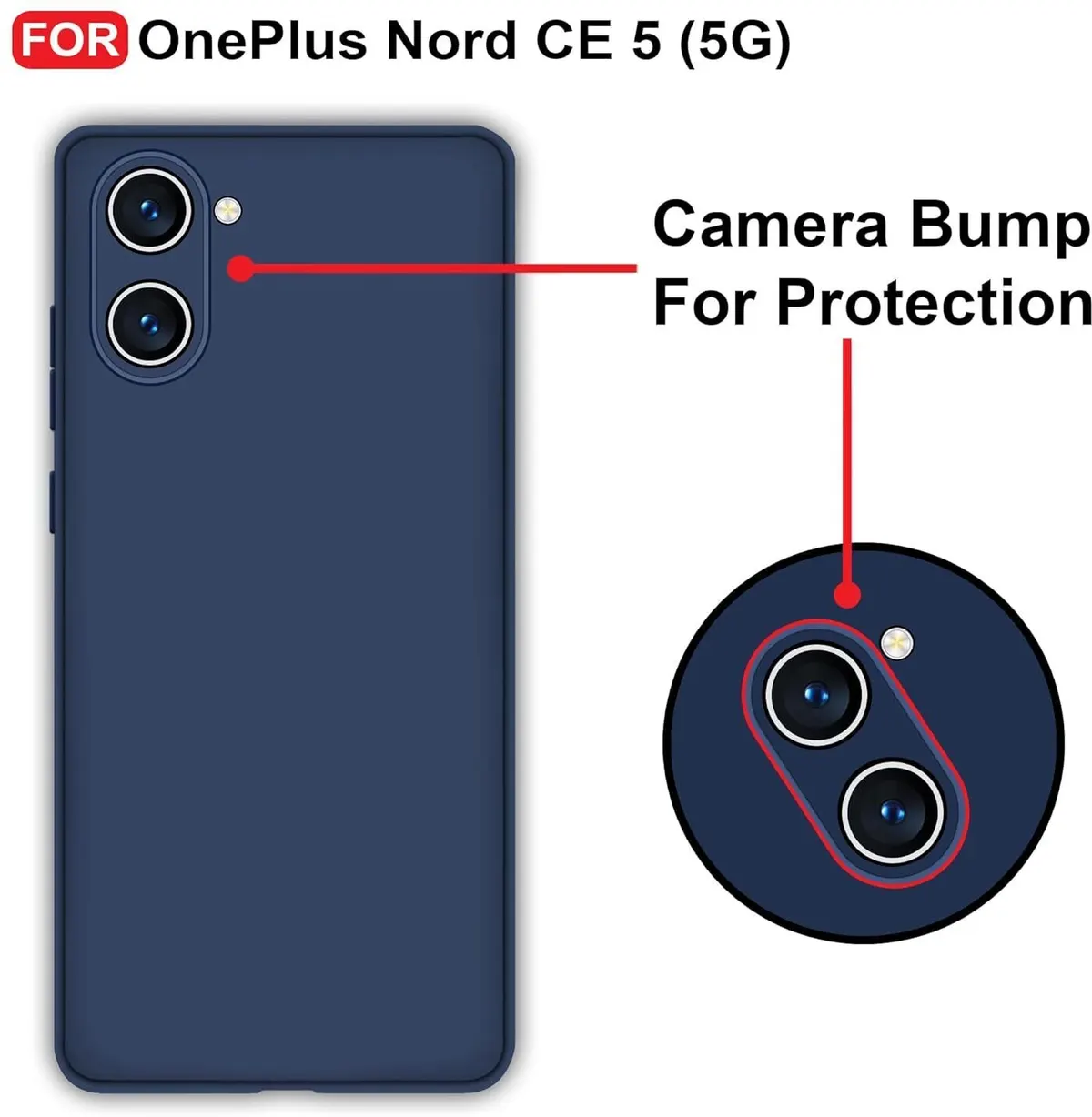 Micvir Back Cover for OnePlus Nord CE 5 (Blue, Dual Protection, Silicon, Pack of: 1) — image 3 of 5