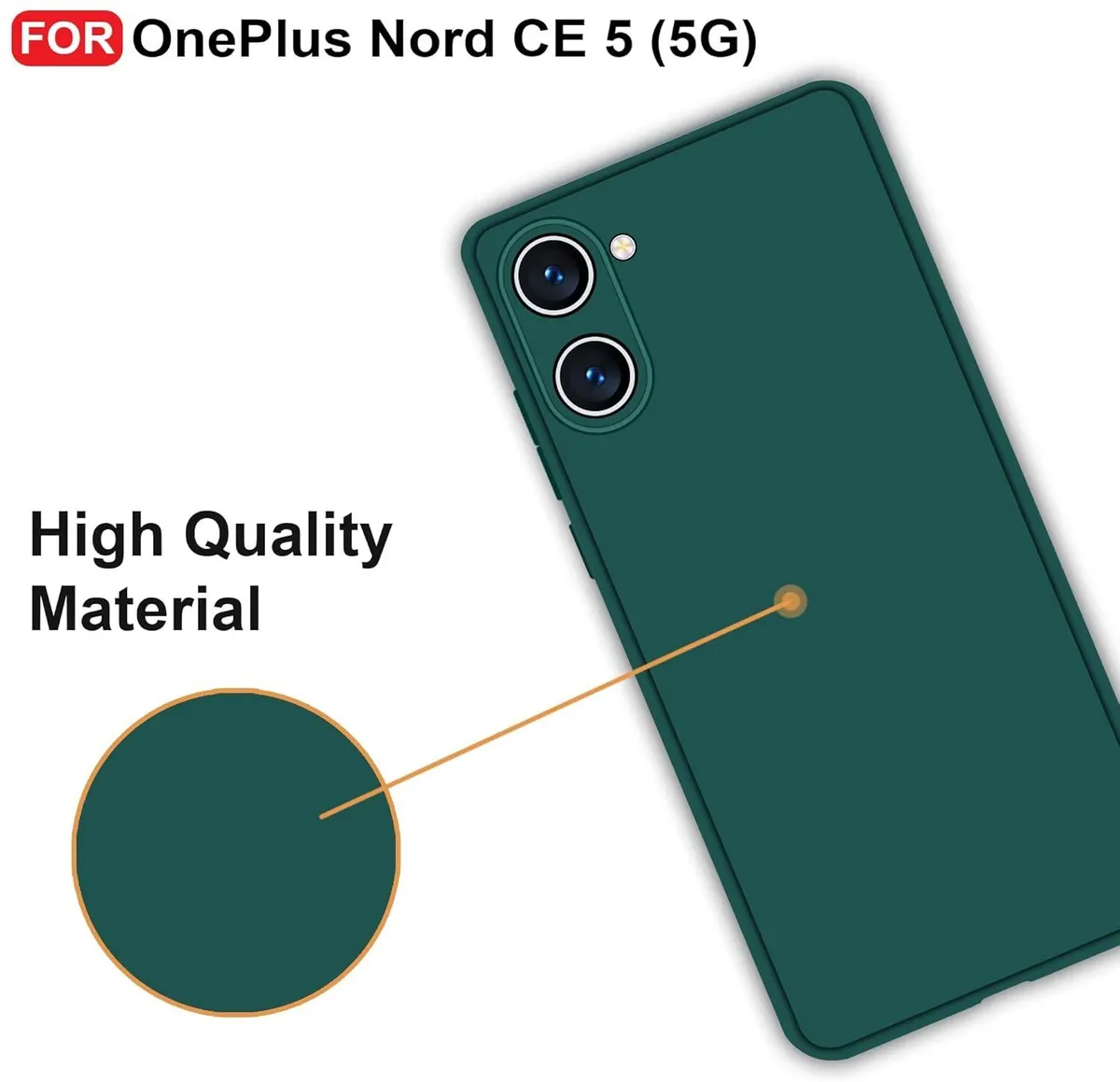 Micvir Back Cover for OnePlus Nord CE 5 (Green, Dual Protection, Silicon, Pack of: 1) — image 2 of 5