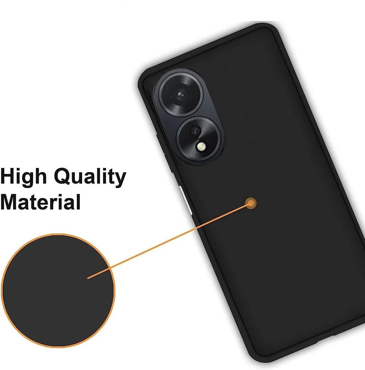 Xolia Back Cover for OPPO A18 (Black, Dual Protection, Silicon, Pack of: 1) — image 3 of 5