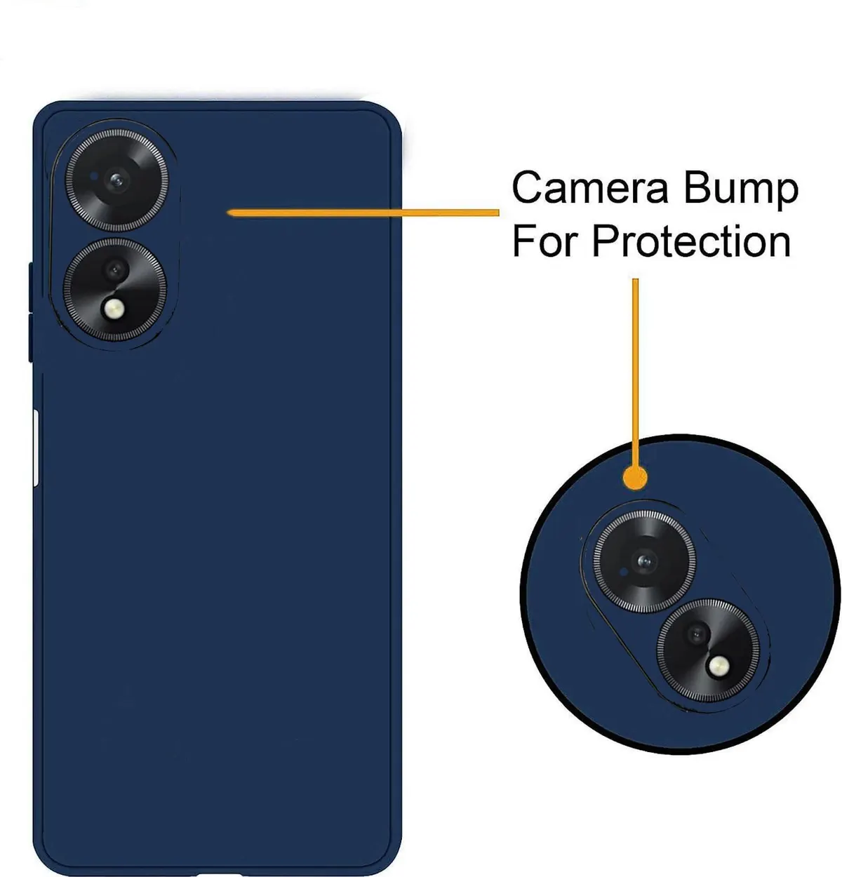 Xolia Back Cover for OPPO A18 (Blue, Dual Protection, Silicon, Pack of: 1) — image 2 of 5
