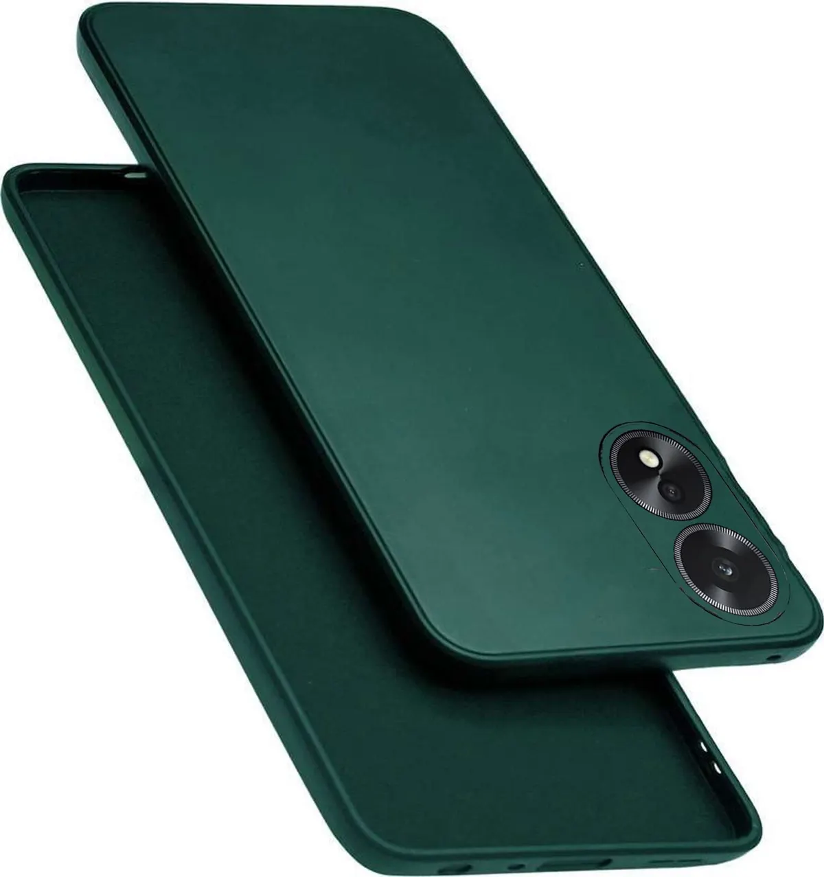 Xolia Back Cover for OPPO A18 (Green, Dual Protection, Silicon, Pack of: 1)