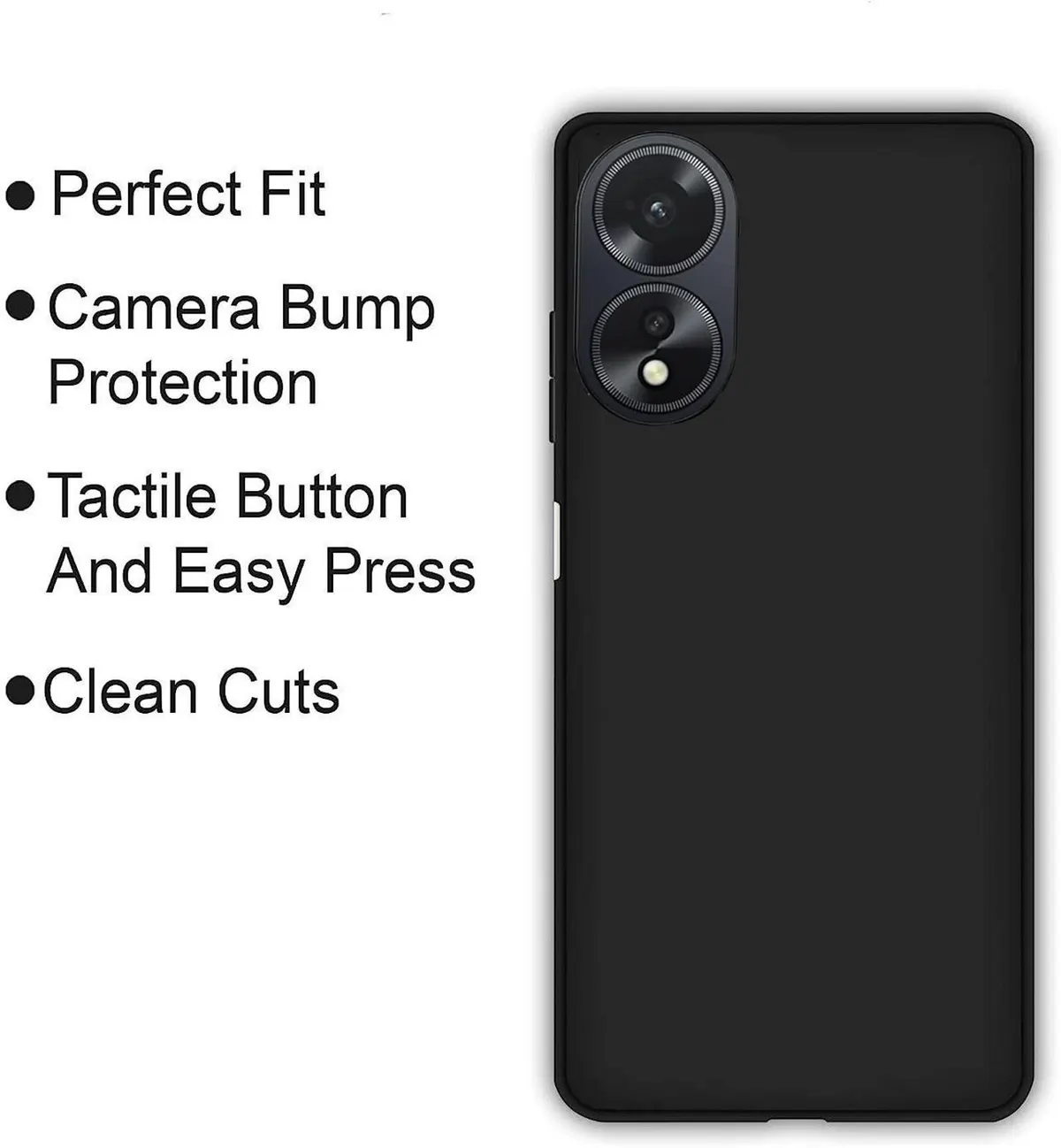 Xolia Back Cover for OPPO A38 5G (Black, Dual Protection, Silicon, Pack of: 1) — image 4 of 5