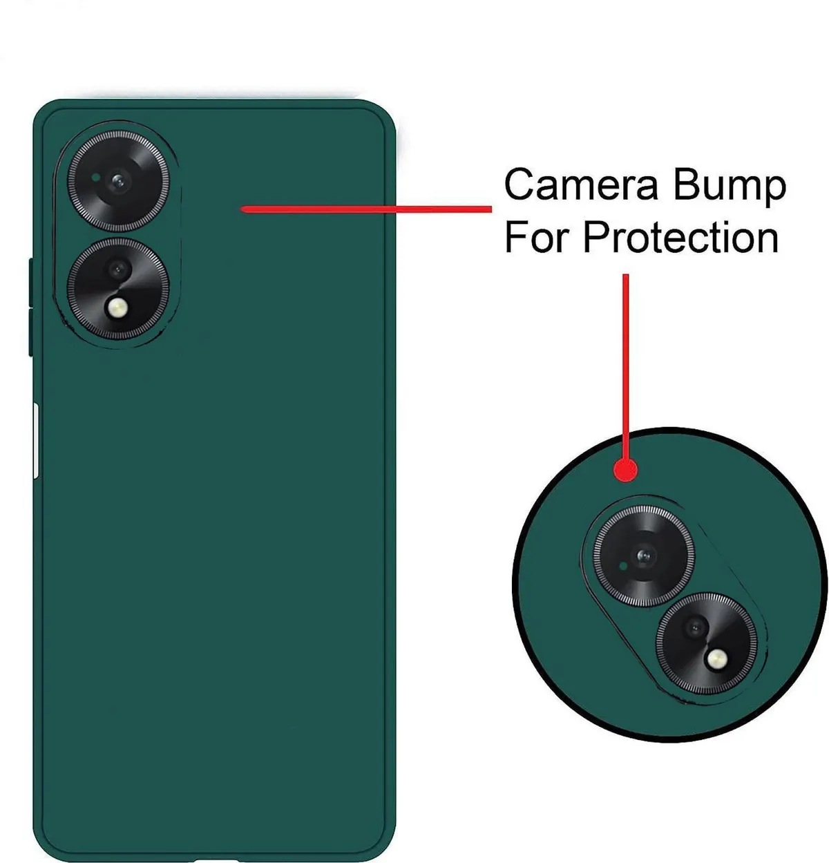 Xolia Back Cover for OPPO A38 5G (Green, Dual Protection, Silicon, Pack of: 1) — image 2 of 5