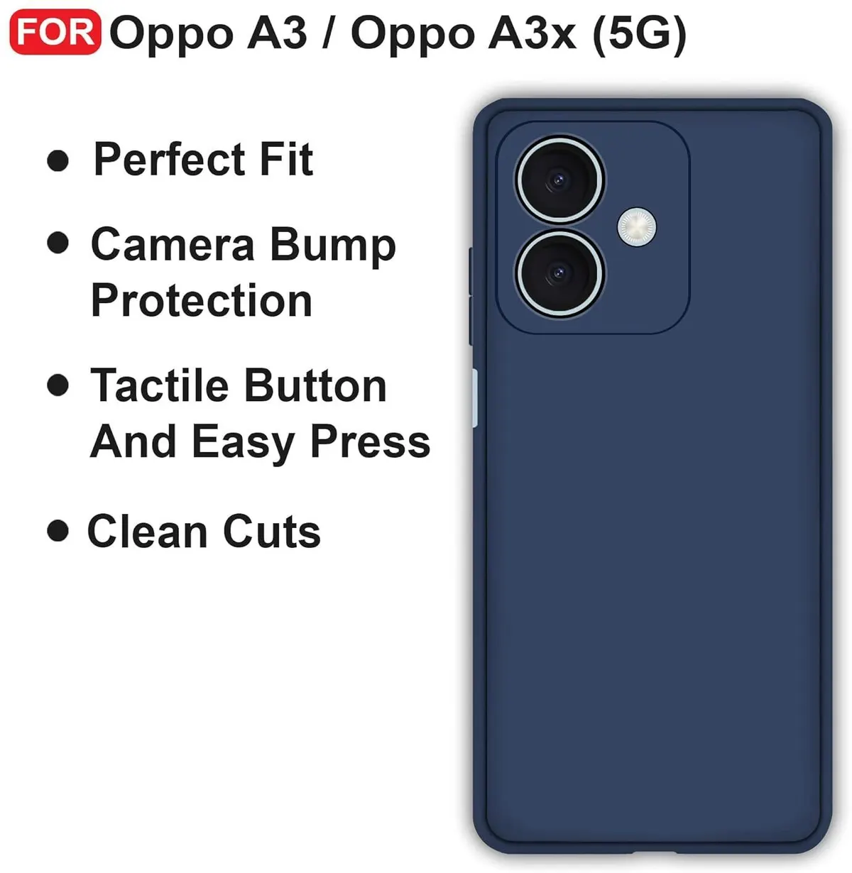 Micvir Back Cover for REDMI A3X (Blue, Dual Protection, Silicon, Pack of: 1) — image 4 of 5
