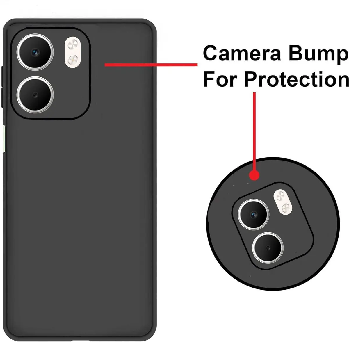 Micvir Back Cover for Oppo A5x 5G (Black, Dual Protection, Silicon, Pack of: 1) — image 3 of 5