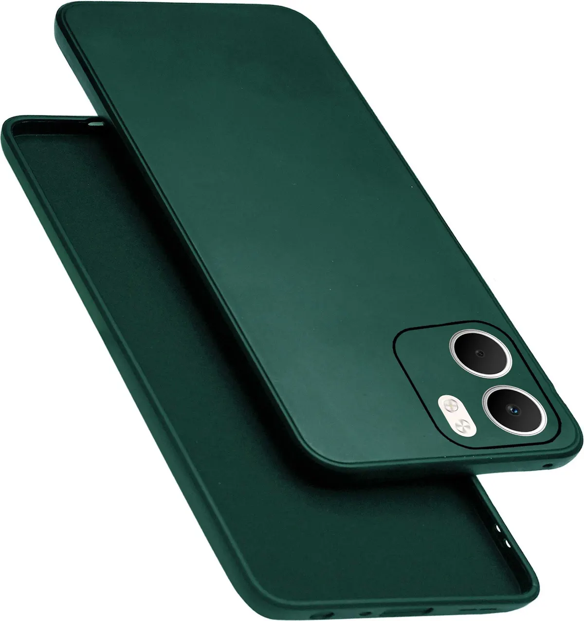 Micvir Back Cover for Oppo A5x 5G (Green, Dual Protection, Silicon, Pack of: 1)