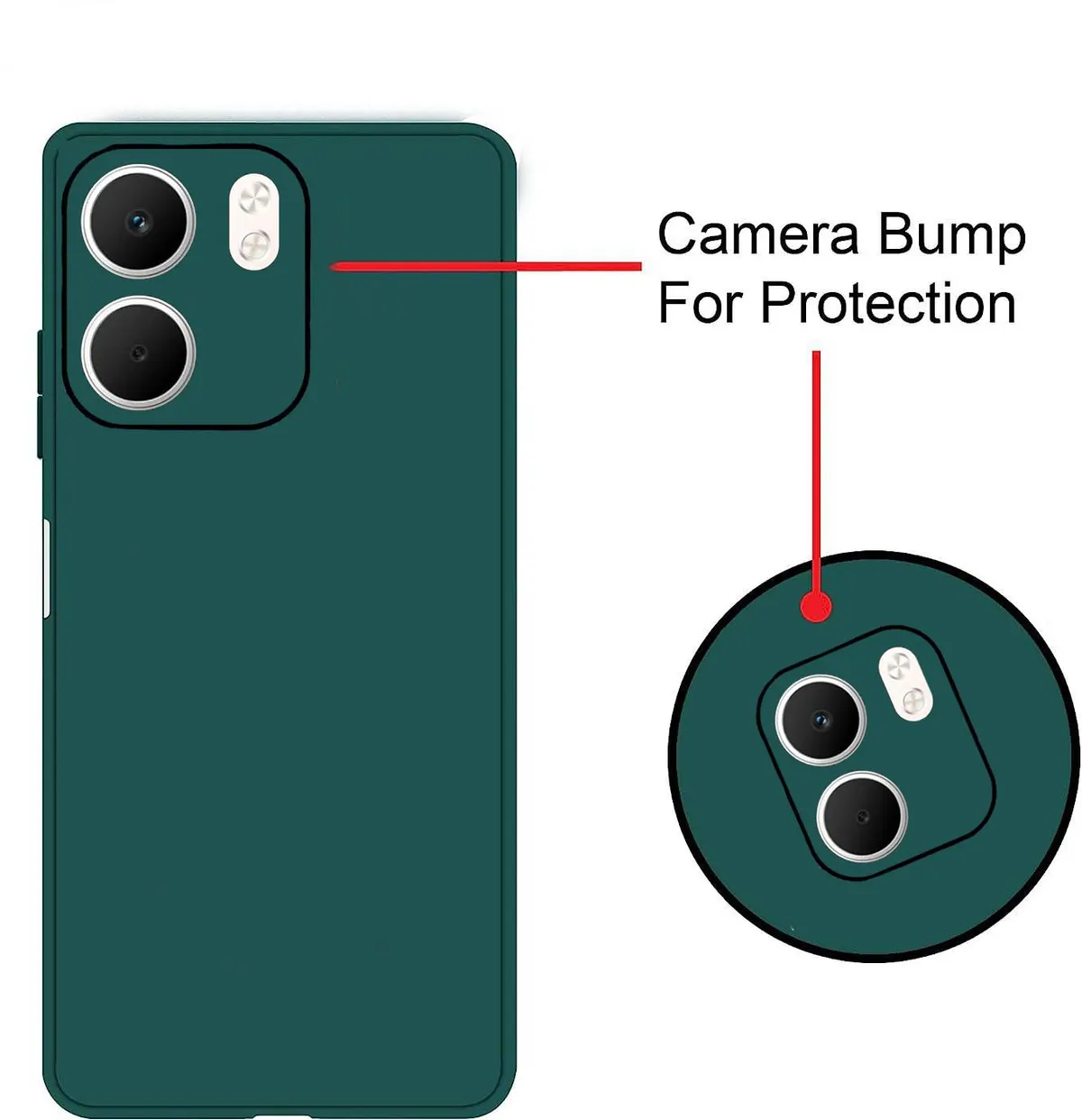 Micvir Back Cover for Oppo A5x 5G (Green, Dual Protection, Silicon, Pack of: 1) — image 3 of 5