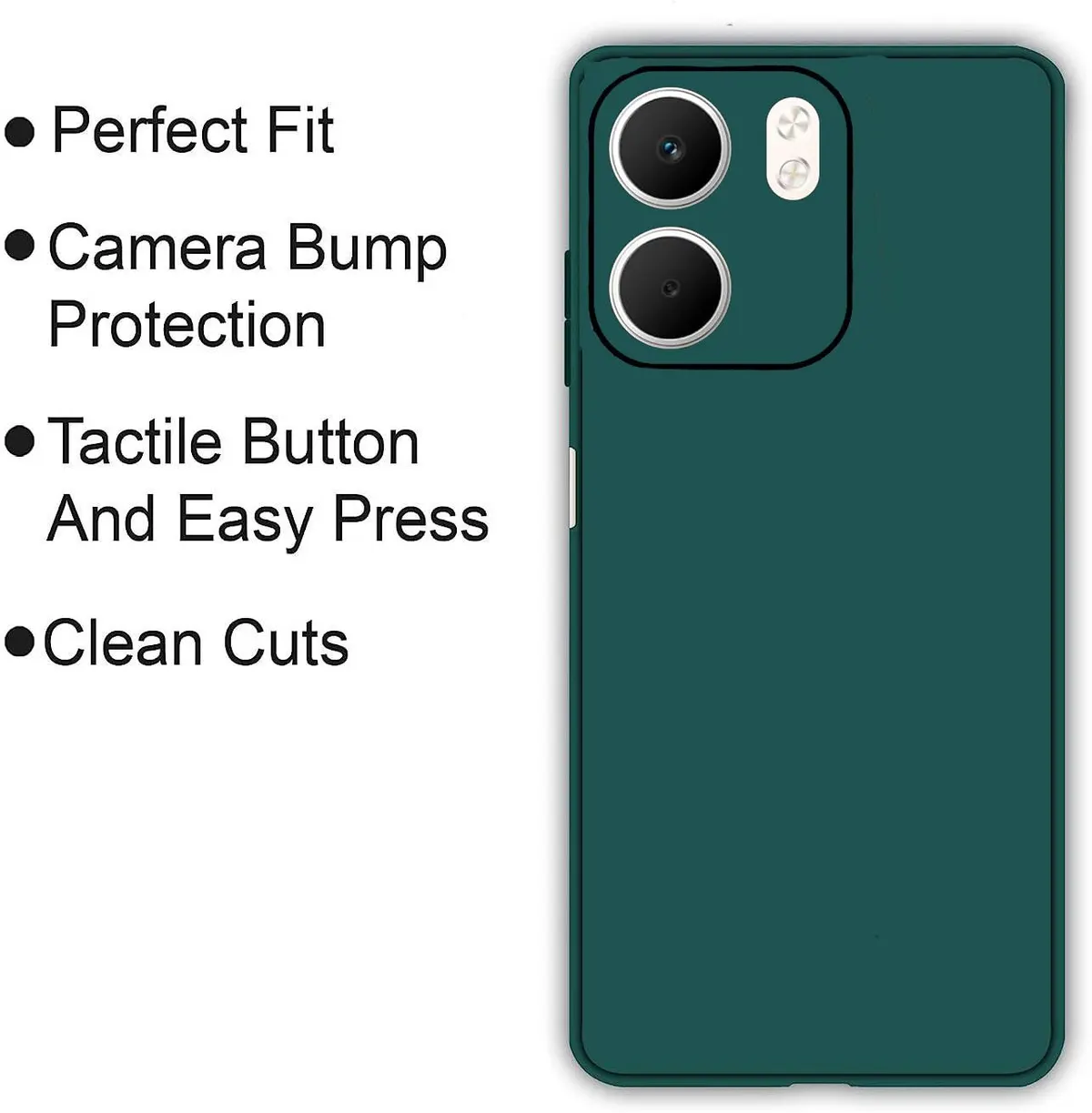 Micvir Back Cover for Oppo A5x 5G (Green, Dual Protection, Silicon, Pack of: 1) — image 4 of 5
