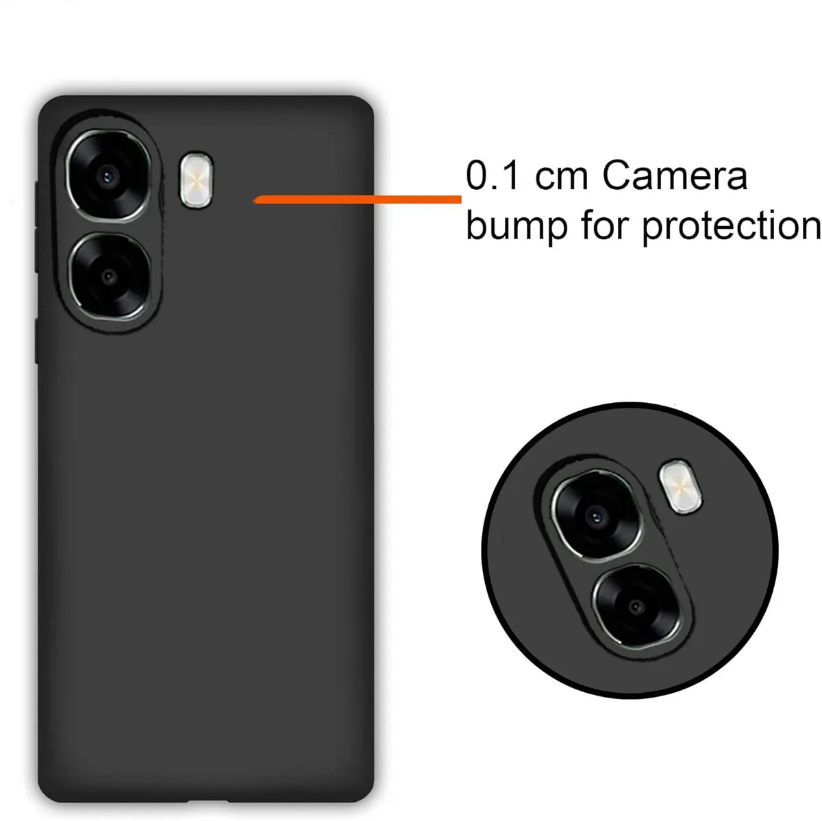 Xolia Back Cover for Oppo A6x 5G (Black, Dual Protection, Silicon, Pack of: 1) — image 2 of 5