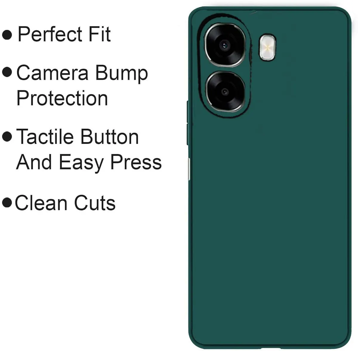 Xolia Back Cover for Oppo A6x 5G (Green, Dual Protection, Silicon, Pack of: 1) — image 4 of 5