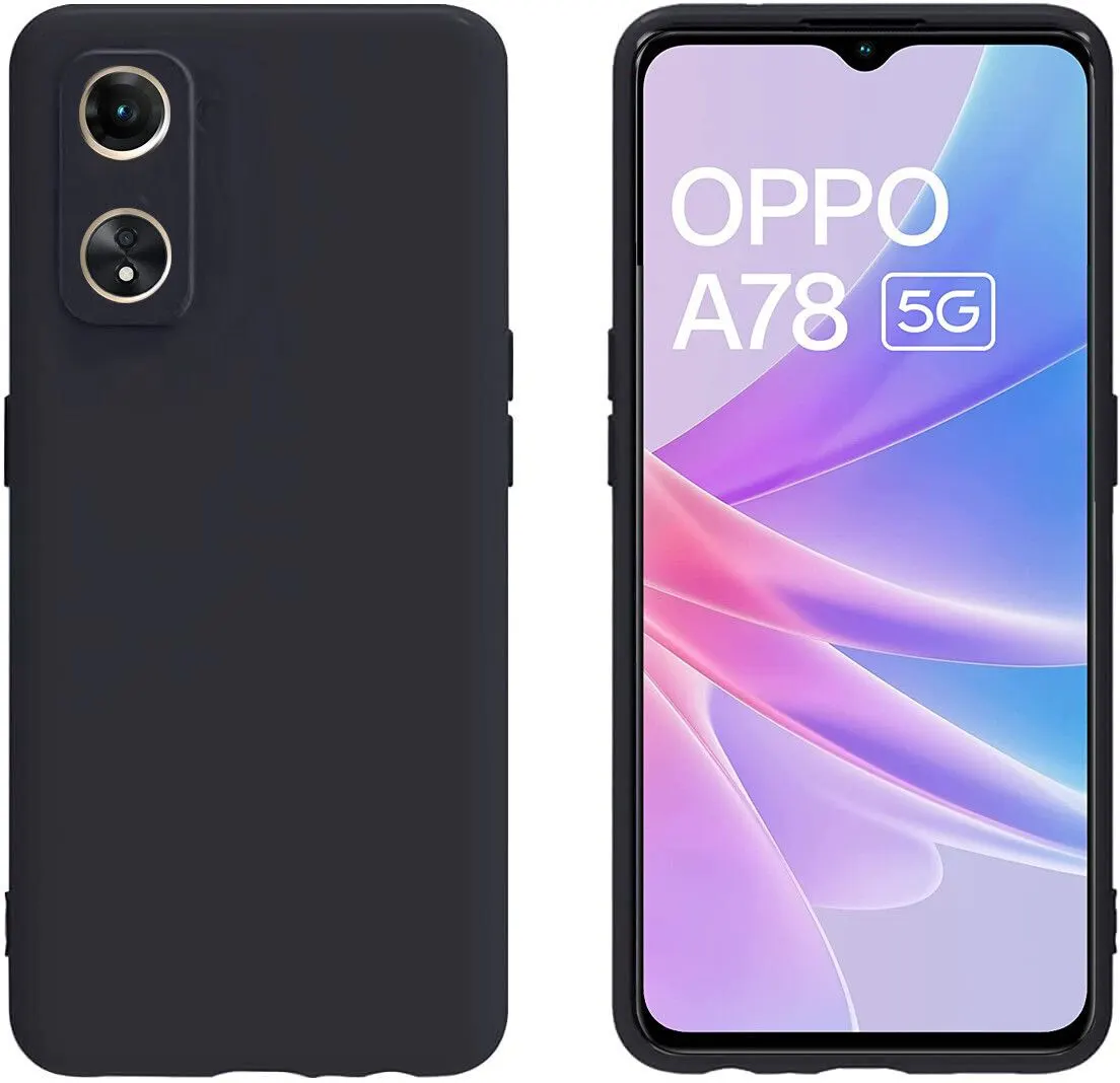 Micvir Back Cover for Oppo A78 5G (Black, Dual Protection, Silicon, Pack of: 1) — image 2 of 5