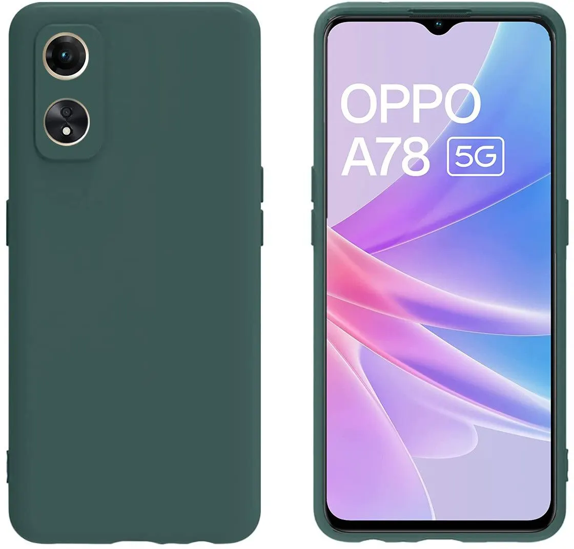 Micvir Back Cover for OPPO A78 5G (Green, Dual Protection, Silicon, Pack of: 1) — image 2 of 5