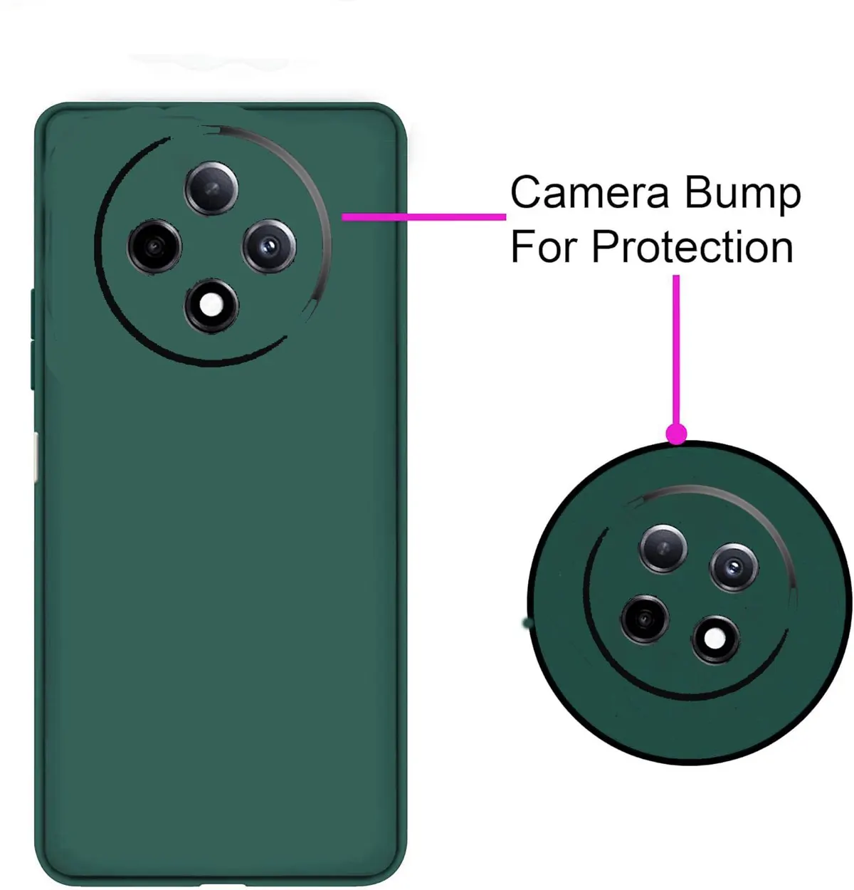 Micvir Back Cover for OPPO F27 Pro Plus 5G (Green, Dual Protection, Silicon, Pack of: 1) — image 2 of 5