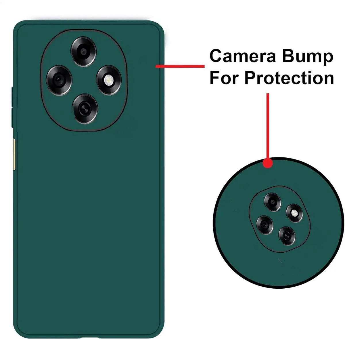 Micvir Back Cover for OPPO F31 Pro 5G (Green, Dual Protection, Silicon, Pack of: 1) — image 3 of 5