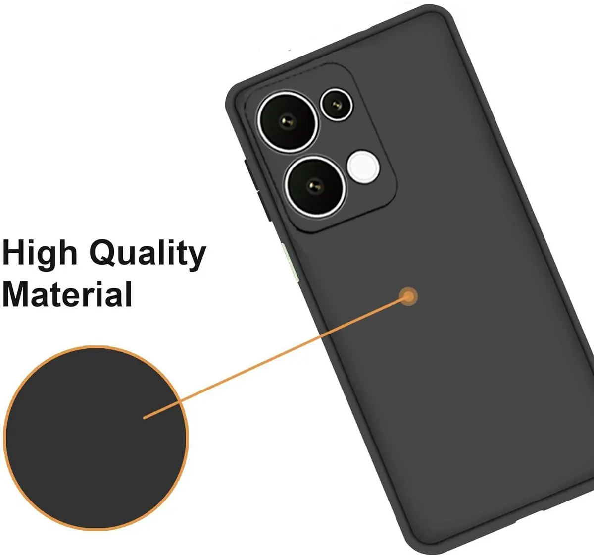 Micvir Back Cover for OPPO K13 5G (Black, Dual Protection, Silicon, Pack of: 1) — image 2 of 5