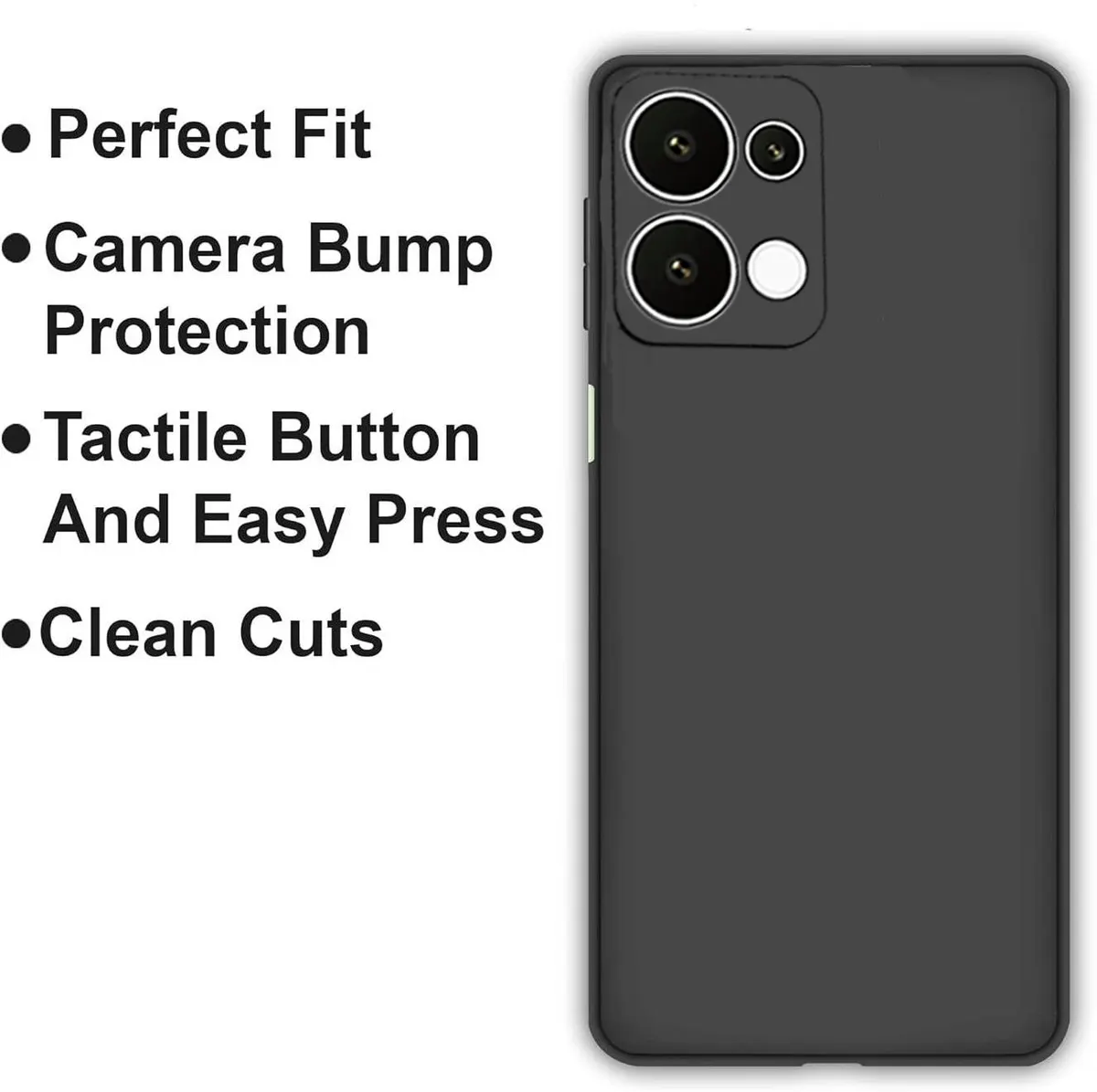 Micvir Back Cover for OPPO K13 5G (Black, Dual Protection, Silicon, Pack of: 1) — image 4 of 5