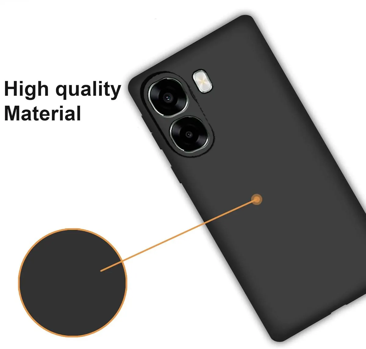 Xolia Back Cover for Oppo K14x 5G (Black, Dual Protection, Silicon, Pack of: 1) — image 3 of 5