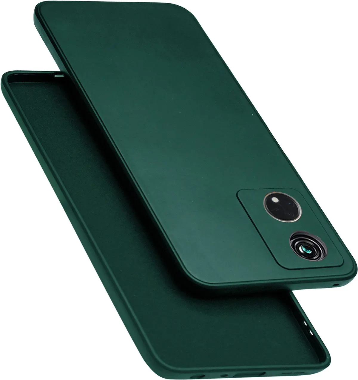 Micvir Back Cover for OPPO Reno8T 5G, OPPO Reno 8T (Green, Dual Protection, Silicon, Pack of: 1)