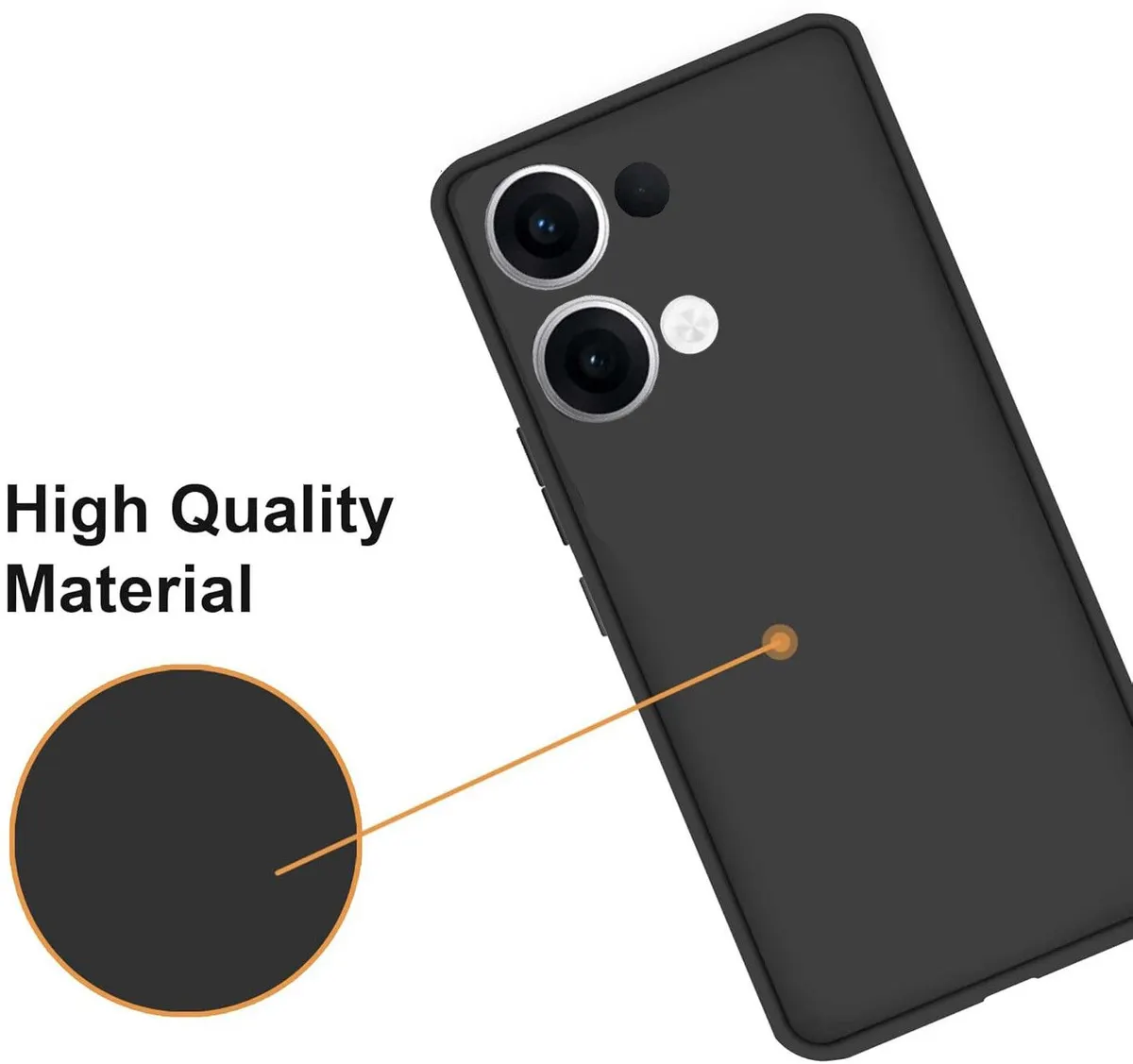 Micvir Back Cover for Oppo Reno 13 5G (Black, Dual Protection, Silicon, Pack of: 1) — image 3 of 5