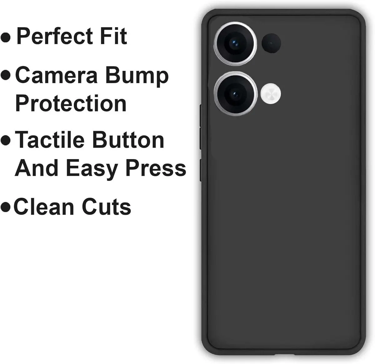 Micvir Back Cover for Oppo Reno 13 5G (Black, Dual Protection, Silicon, Pack of: 1) — image 4 of 5
