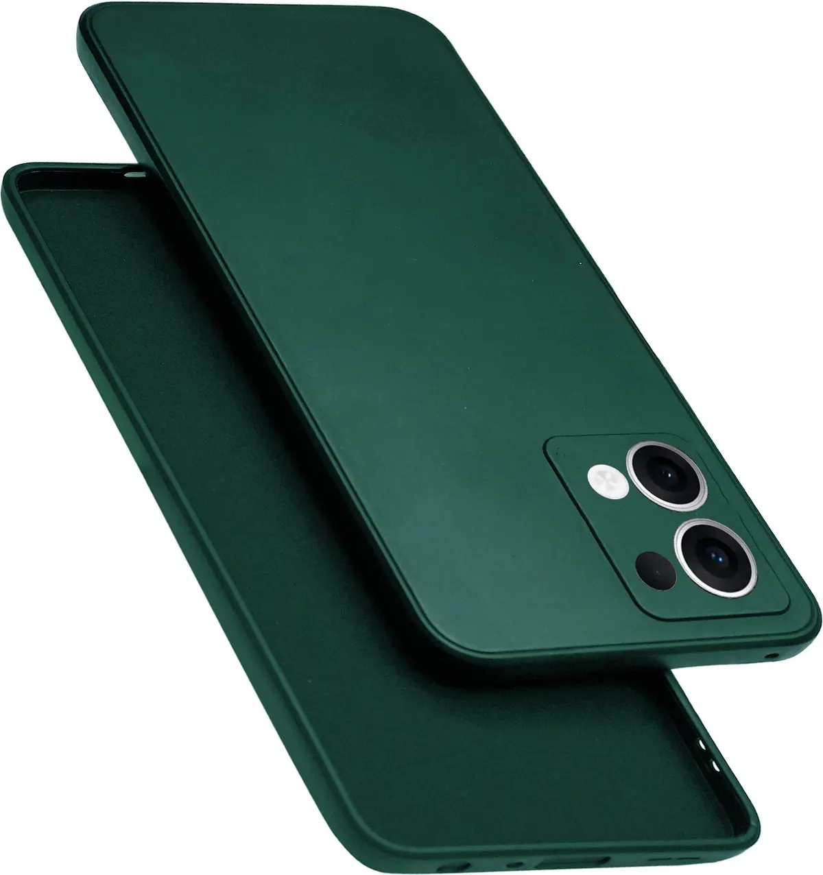 Micvir Back Cover for Oppo Reno 13 5G (Green, Dual Protection, Silicon, Pack of: 1)