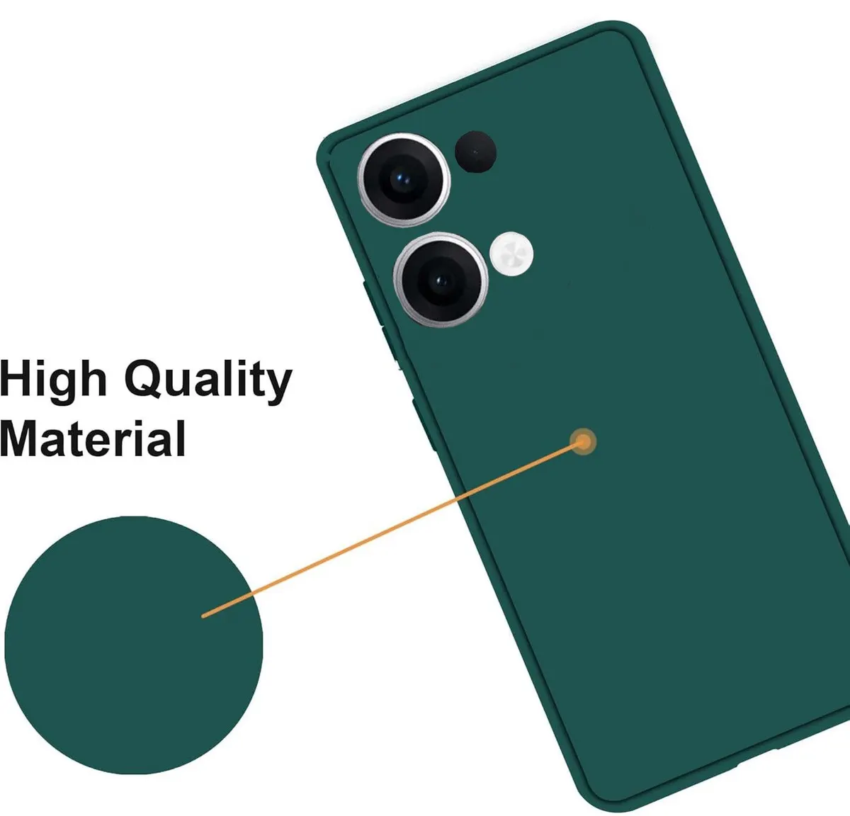 Micvir Back Cover for Oppo Reno 13 5G (Green, Dual Protection, Silicon, Pack of: 1) — image 3 of 5