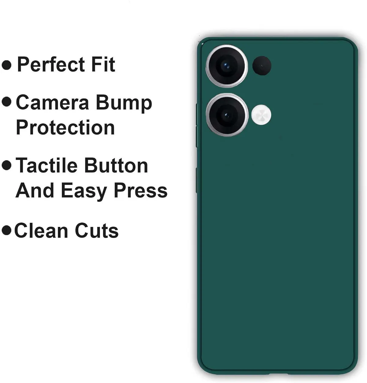 Micvir Back Cover for Oppo Reno 13 5G (Green, Dual Protection, Silicon, Pack of: 1) — image 4 of 5