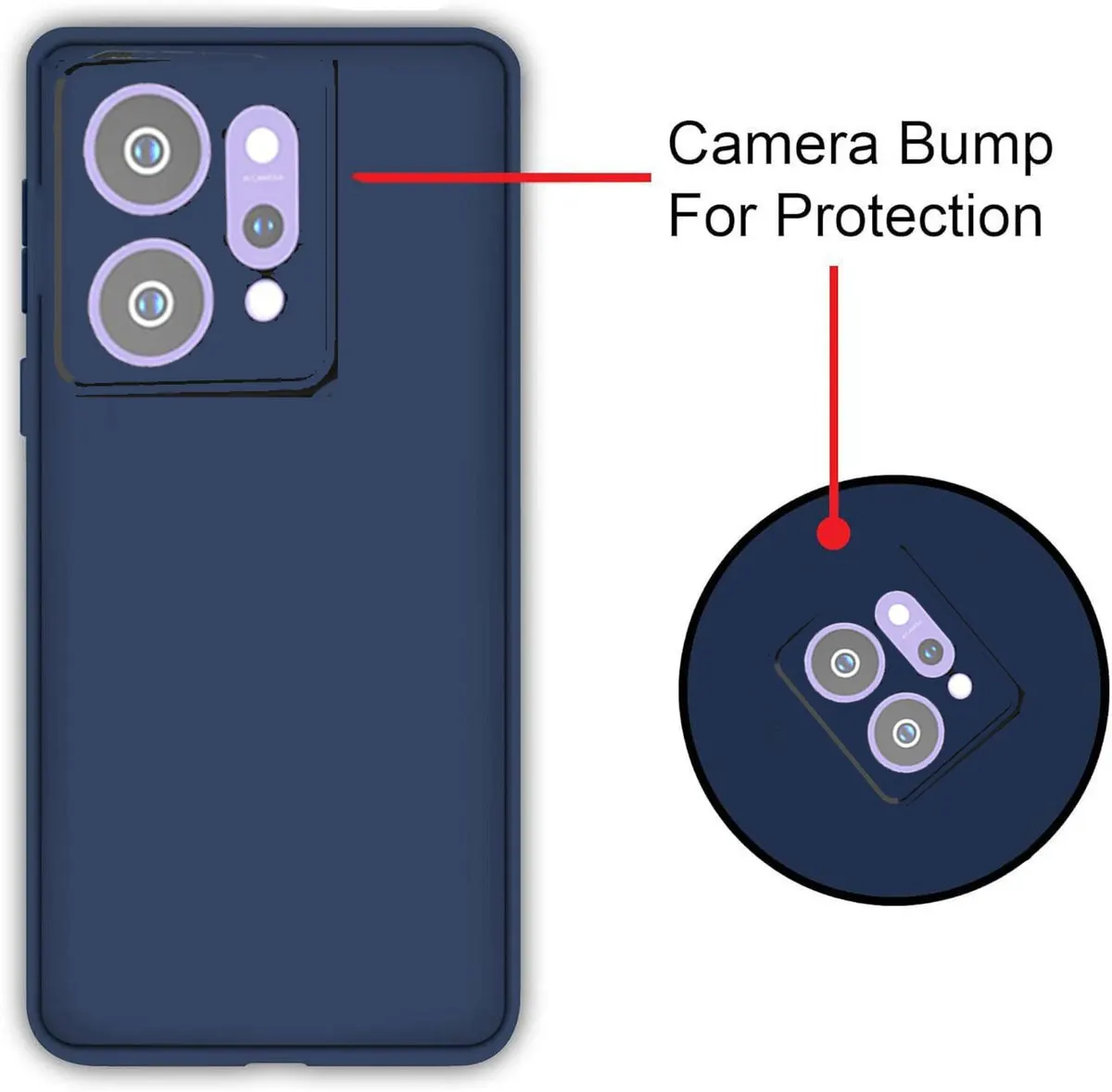 Micvir Back Cover for Oppo Reno 14 5G (Blue, Dual Protection, Silicon, Pack of: 1) — image 3 of 5