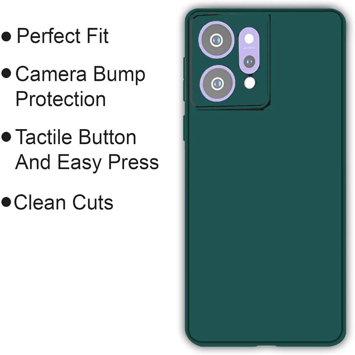 Micvir Back Cover for Oppo Reno 14 5G (Green, Dual Protection, Silicon, Pack of: 1) — image 4 of 5