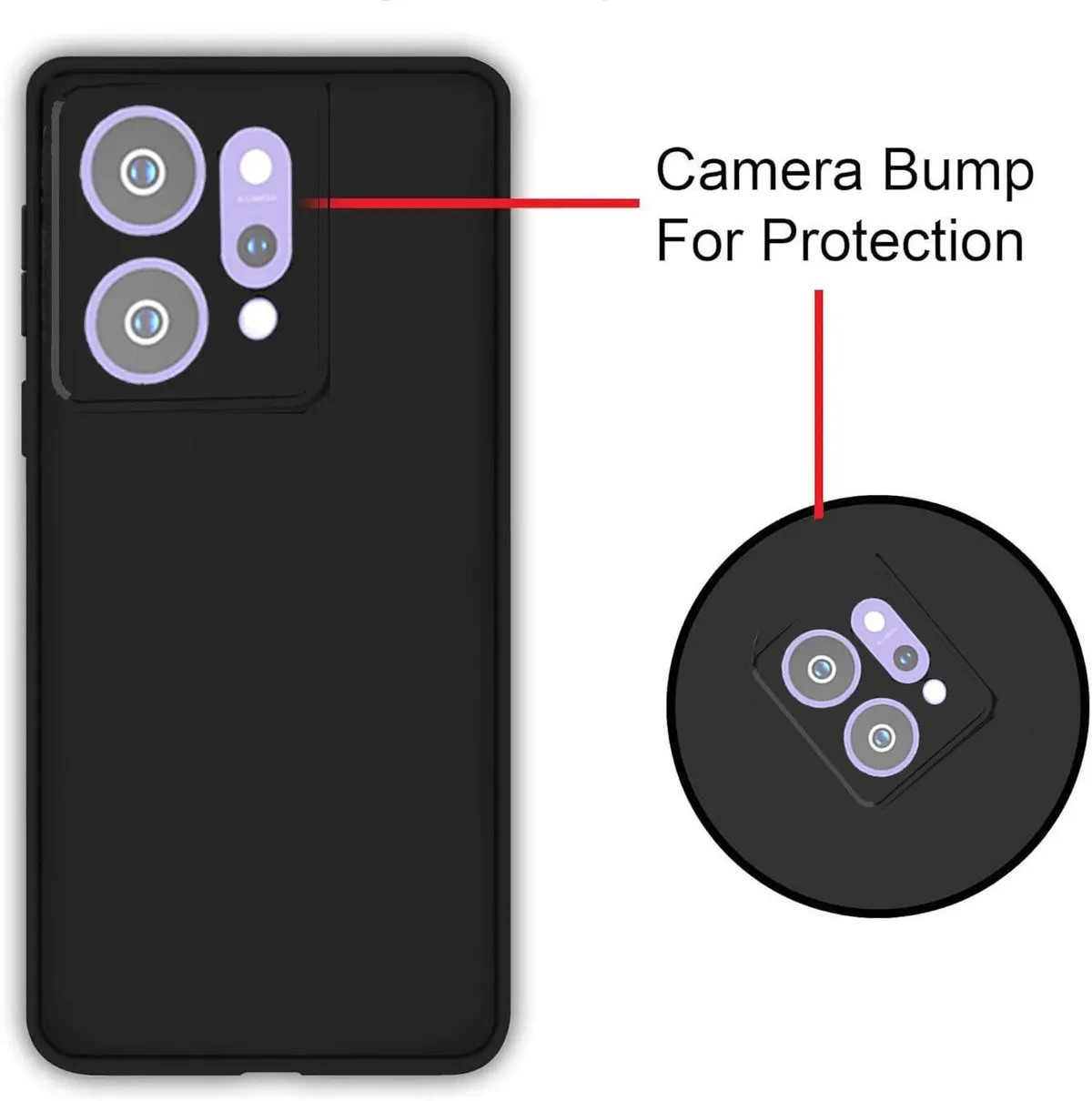 Micvir Back Cover for Oppo Reno 14 Pro 5G (Black, Dual Protection, Silicon, Pack of: 1) — image 3 of 5