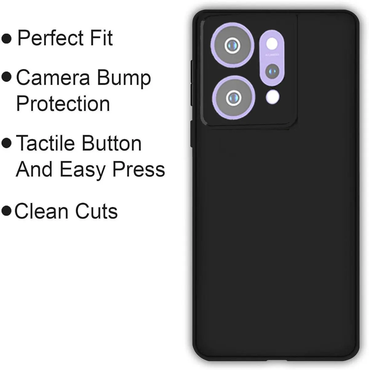 Micvir Back Cover for Oppo Reno 14 Pro 5G (Black, Dual Protection, Silicon, Pack of: 1) — image 4 of 5