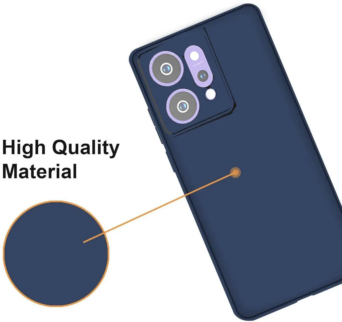 Micvir Back Cover for Oppo Reno 14 Pro 5G (Blue, Dual Protection, Silicon, Pack of: 1) — image 2 of 5